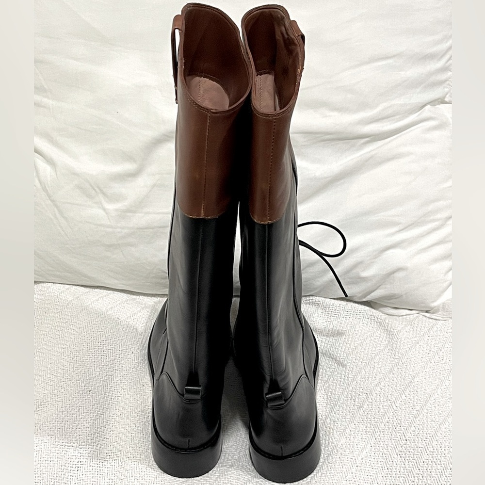 J.Crew new without box leather lace up knee high boots size 9.5 BD425 - Picture 6 of 8
